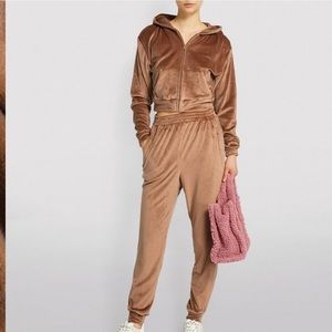 Skim Velour Cropped zip up hoodie size M